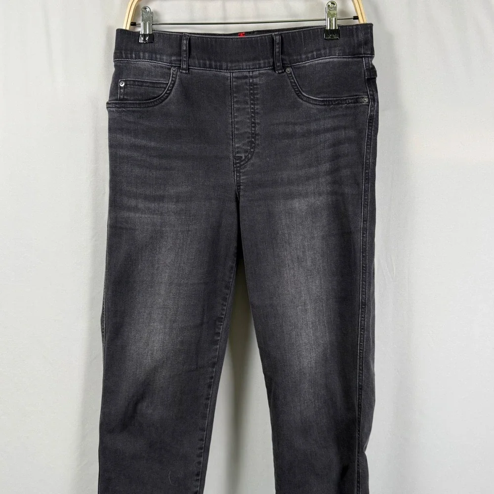Spanx Ankle Straight Leg Jeans Vintage Black Stretch Pull On 20355R Womens M